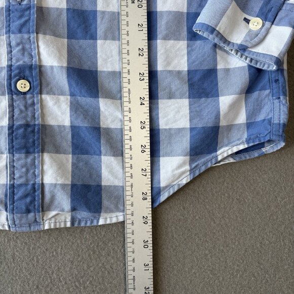 Abercrombie & Fitch Mens M Blue White Plaid Check Button Down Long Sleeve Shirt - Picture 7 of 16